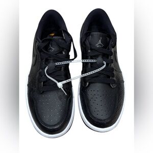 Nike Air Jordan 1 Low Golf Shoes Mens Sz 3.5/ Women 5 Black Crocodile DD9315-003